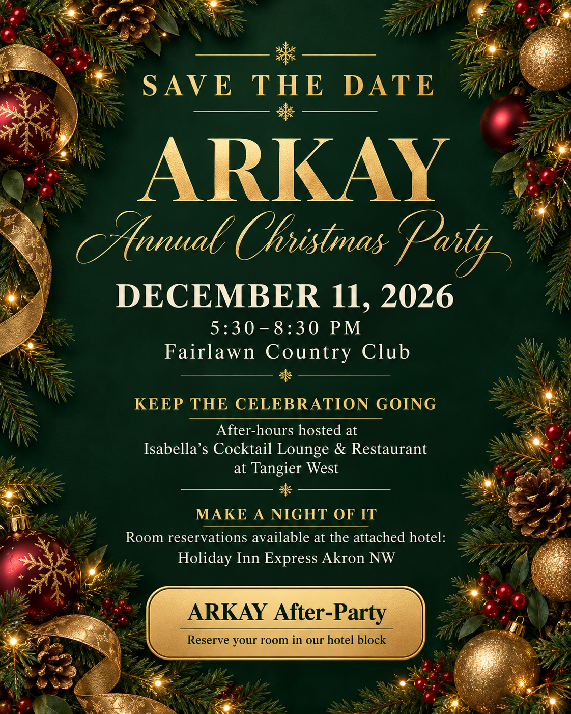 ARKAY Annual Christmas Party 2026 save the date